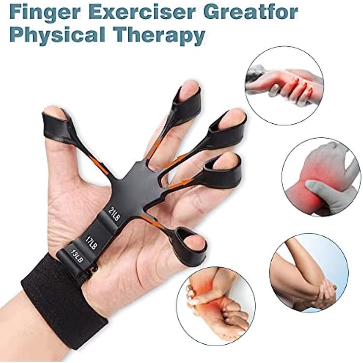 Silicone Finger Hand Grip Strengthener  Finger Exerciser & Hand Trainer