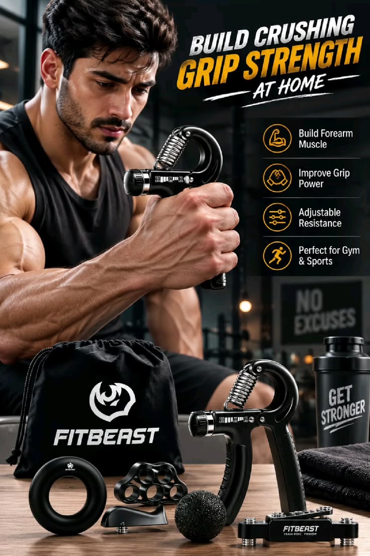 Adjustable Hand Grip Strengthener 5 60KG Hand, Wrist & Forearm Trainer