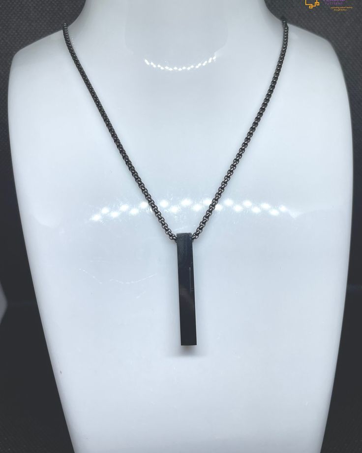 Men's Minimalist Stainless Steel Bar Pendant Necklace