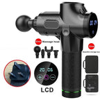 Rechargeable Massage Gun with LCD Display – 30 Speed Levels & 4 Massage Heads