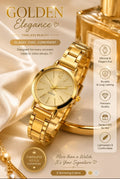 Elegant Gold Women's Quartz Watch – Timeless Fashion Wristwatch