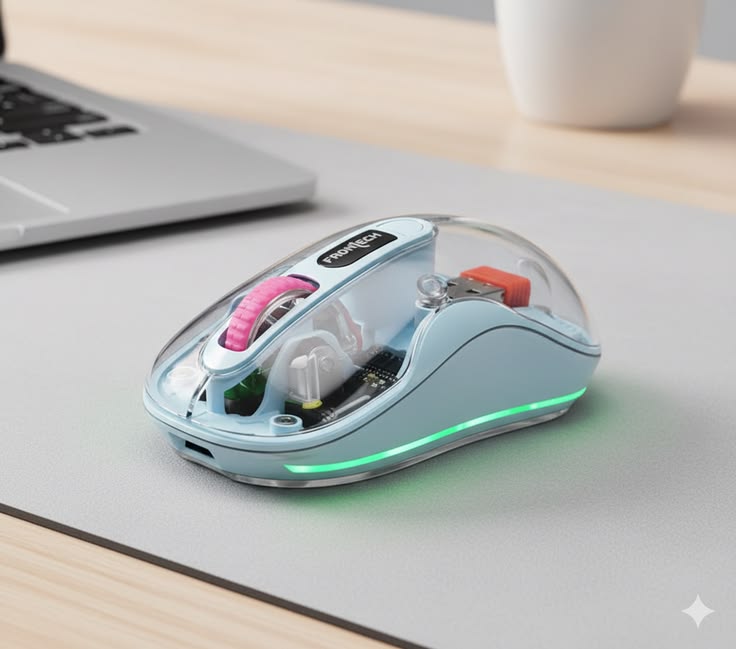 Arctic Fox Pureview Transparent Wireless & Bluetooth Rechargeable Mouse
