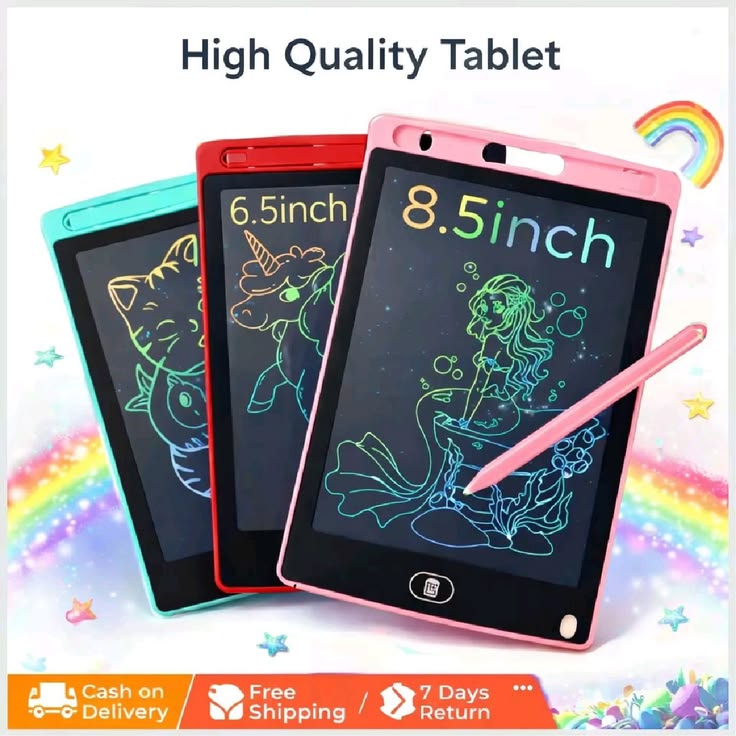 16 Inch LCD Multicolor Writing & Drawing Tablet  Reusable Erasable Digital Drawing Board for Kids