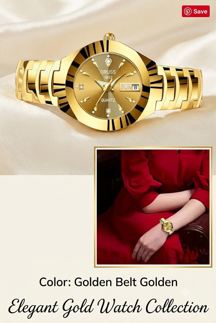 Elegant Gold Women's Quartz Watch – Timeless Fashion Wristwatch