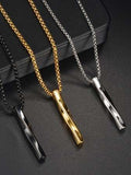 Men's Minimalist Stainless Steel Bar Pendant Necklace