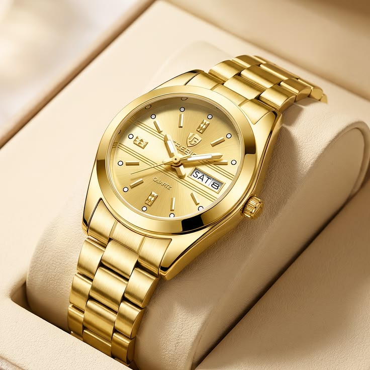 Elegant Gold Women's Quartz Watch – Timeless Fashion Wristwatch