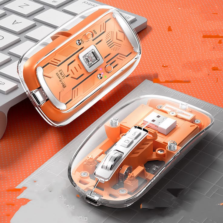 Arctic Fox Pureview Transparent Wireless & Bluetooth Rechargeable Mouse