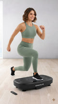 Vibration Exercise Plate with Resistance Bands – Home Fitness Machine