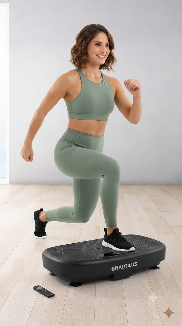 Vibration Exercise Plate with Resistance Bands – Home Fitness Machine