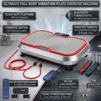 Vibration Exercise Plate with Resistance Bands – Home Fitness Machine