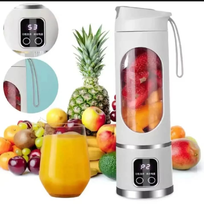Portable USB Rechargeable Blender Bottle – Personal Smoothie & Juice Maker with Digital Display (420ml)