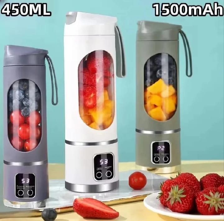 Portable USB Rechargeable Blender Bottle – Personal Smoothie & Juice Maker with Digital Display (420ml)