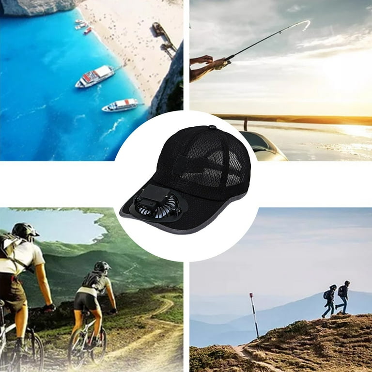USB Rechargeable Cooling Fan Cap – Portable Hands-Free Sun Hat with Built-in Mini Fan