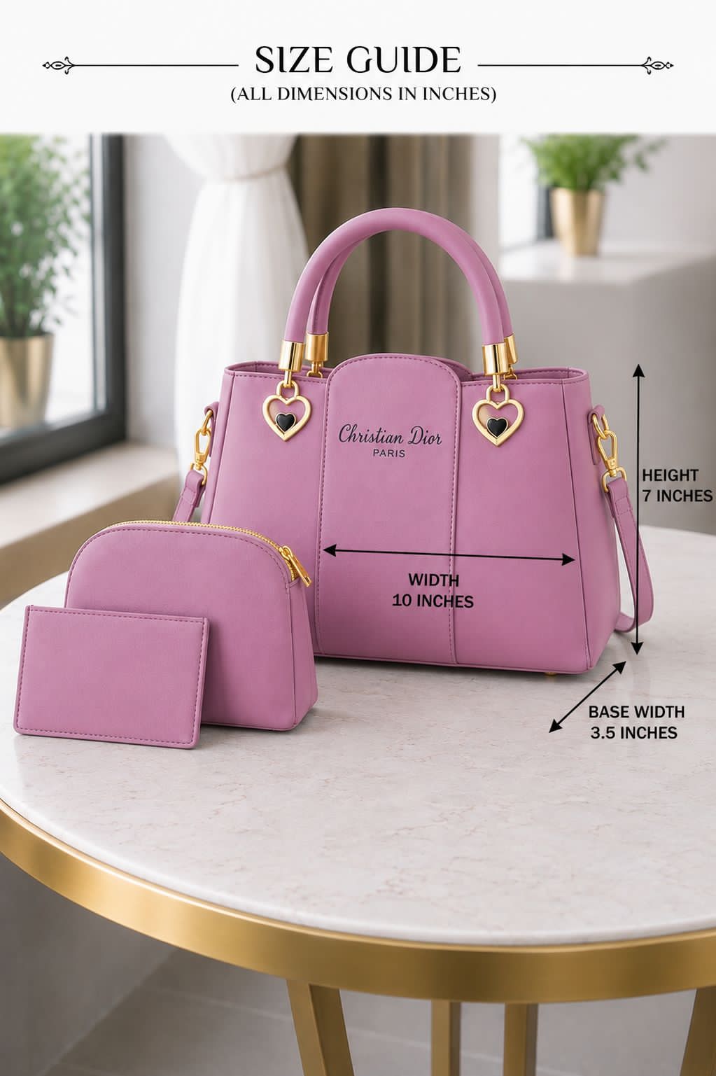 Luxury 3-Piece Women's Handbag Set | Premium PU Leather Tote Bag with Crossbody Pouch & Card Holder