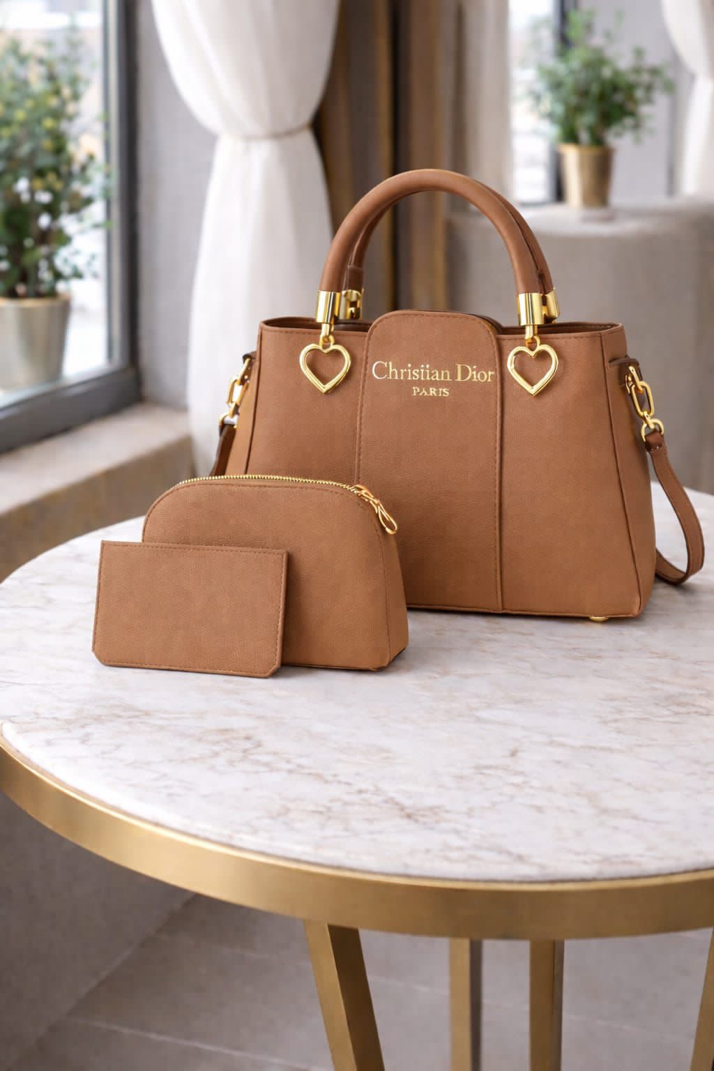 Luxury 3-Piece Women's Handbag Set | Premium PU Leather Tote Bag with Crossbody Pouch & Card Holder