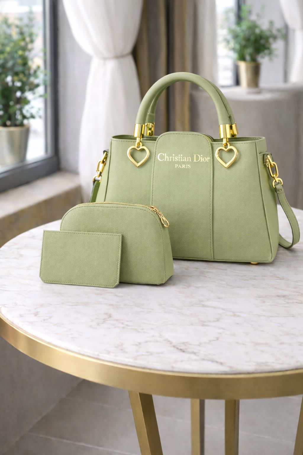 Luxury 3-Piece Women's Handbag Set | Premium PU Leather Tote Bag with Crossbody Pouch & Card Holder