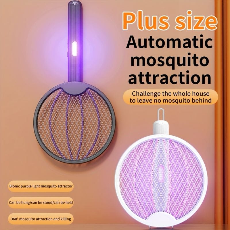 Rechargeable Electric Mosquito Swatter Racket with USB Charging | 3-Layer Safety Mesh | Portable Mosquito Killer Ba