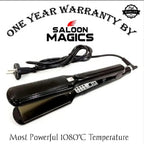 Salon Magics Professional Hair Straightener – 1080°C High Heat Ceramic Hair Styling Iron with 1-Year Warranty