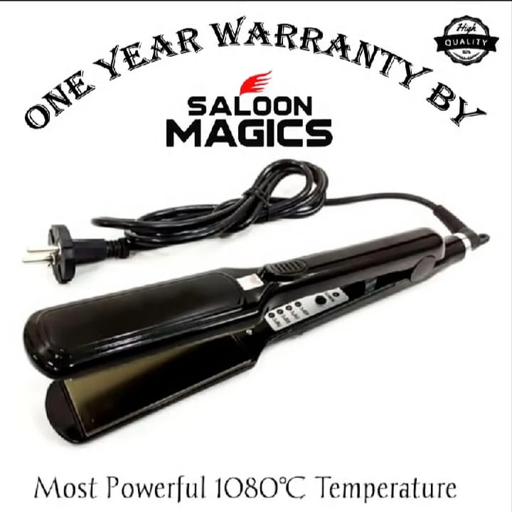 Salon Magics Professional Hair Straightener – 1080°C High Heat Ceramic Hair Styling Iron with 1-Year Warranty