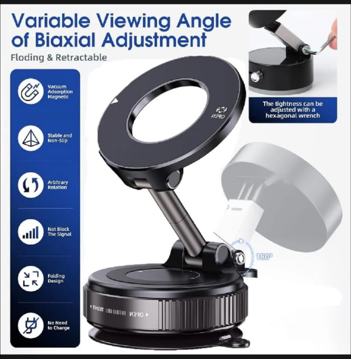 360° Magnetic Car Phone Holder – Foldable Dashboard Mobile Stand for iPhone & Android