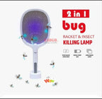 Rechargeable Electric Mosquito Killer Racket with UV LED Light – 2-in-1 Handheld & Standing Fly Swatter (3000V)