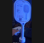 Rechargeable Electric Mosquito Killer Racket with UV LED Light – 2-in-1 Handheld & Standing Fly Swatter (3000V)