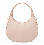 Women's Elegant Half Moon Shoulder Bag | Premium PU Leather Handbag | Beige